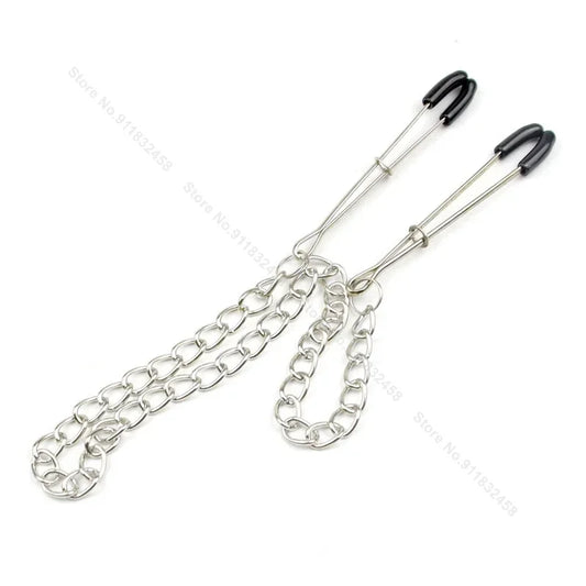 Adjustable Stainless Steel Chain Nipple Clamps Tweezers Erotic Nipple Stimulation Sex Toys For Women Sex Products