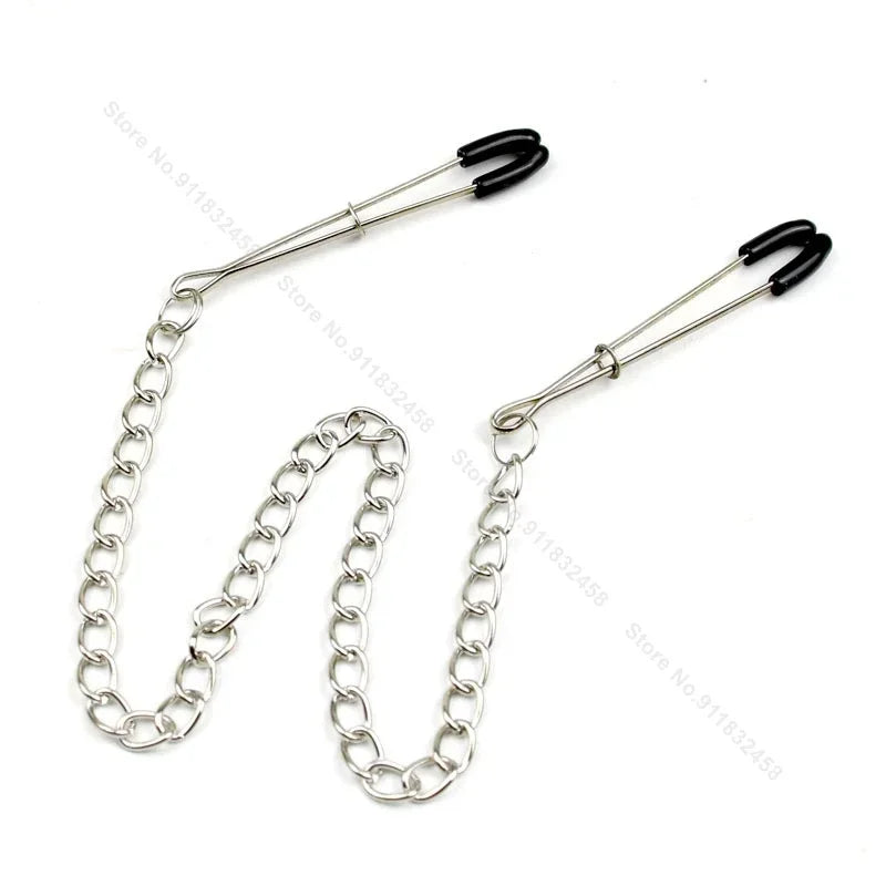 Adjustable Stainless Steel Chain Nipple Clamps Tweezers Erotic Nipple Stimulation Sex Toys For Women Sex Products