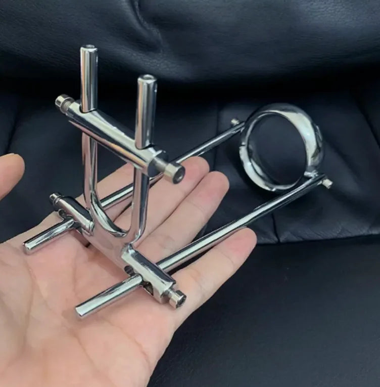 Adjustable Stainless Steel Penis Stretcher Trainer Device Penis Enlargement Cock Ring Men Masturbators Stimulate Sex Toys