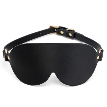 Adult Blindfold Sex Games Faux Leather BDSM Eye Mask For Men Women 18+ Exotic Riveted PU Buckle Sexy Party Club Coslay Mask