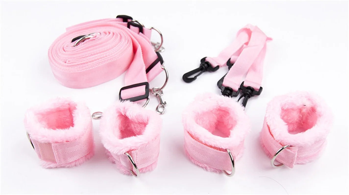 Adult Erotic Toy Handcuffs & Ankle Cuffs BDSM Bondage Restraint System Adult Game Wrist Ankle Cuffs Sexy Lingerie Set Furniture