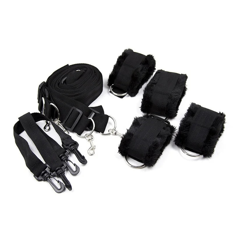 Adult Erotic Toy Handcuffs & Ankle Cuffs BDSM Bondage Restraint System Adult Game Wrist Ankle Cuffs Sexy Lingerie Set Furniture