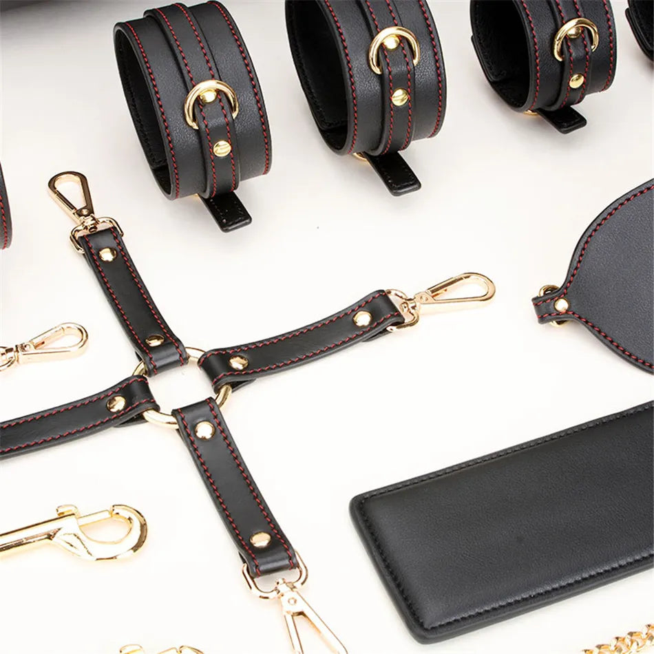 Adult Games Leather BDSM Kits Bondage Sex Toys for Couples Handcuff An GXLOCK Store Adult Games Leather BDSM Kits Bondage Sex Toys for Couples Handcuff An GXLOCK Store