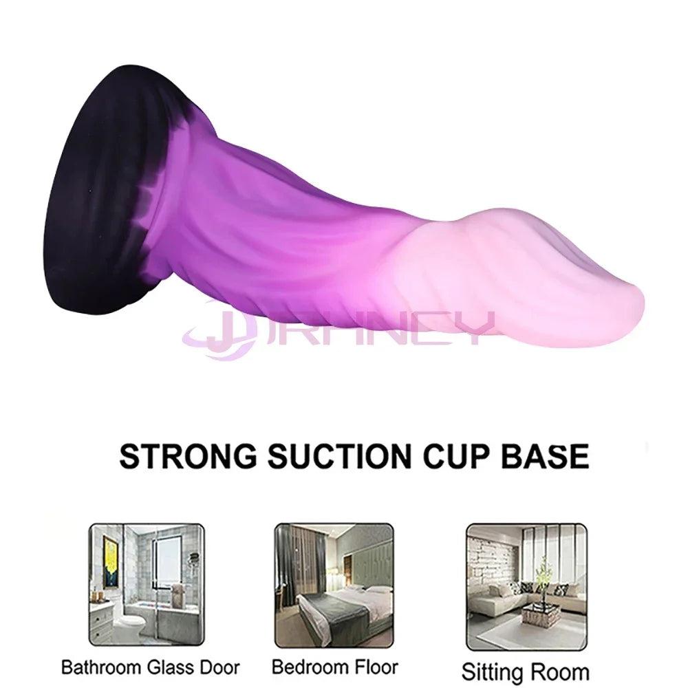 Adult Toy Dildio for Women Glow in The Dark Soft Silicone Butt Plug for Anal/G-spot Massage Masturbation Big Anal Dildo Buttplug