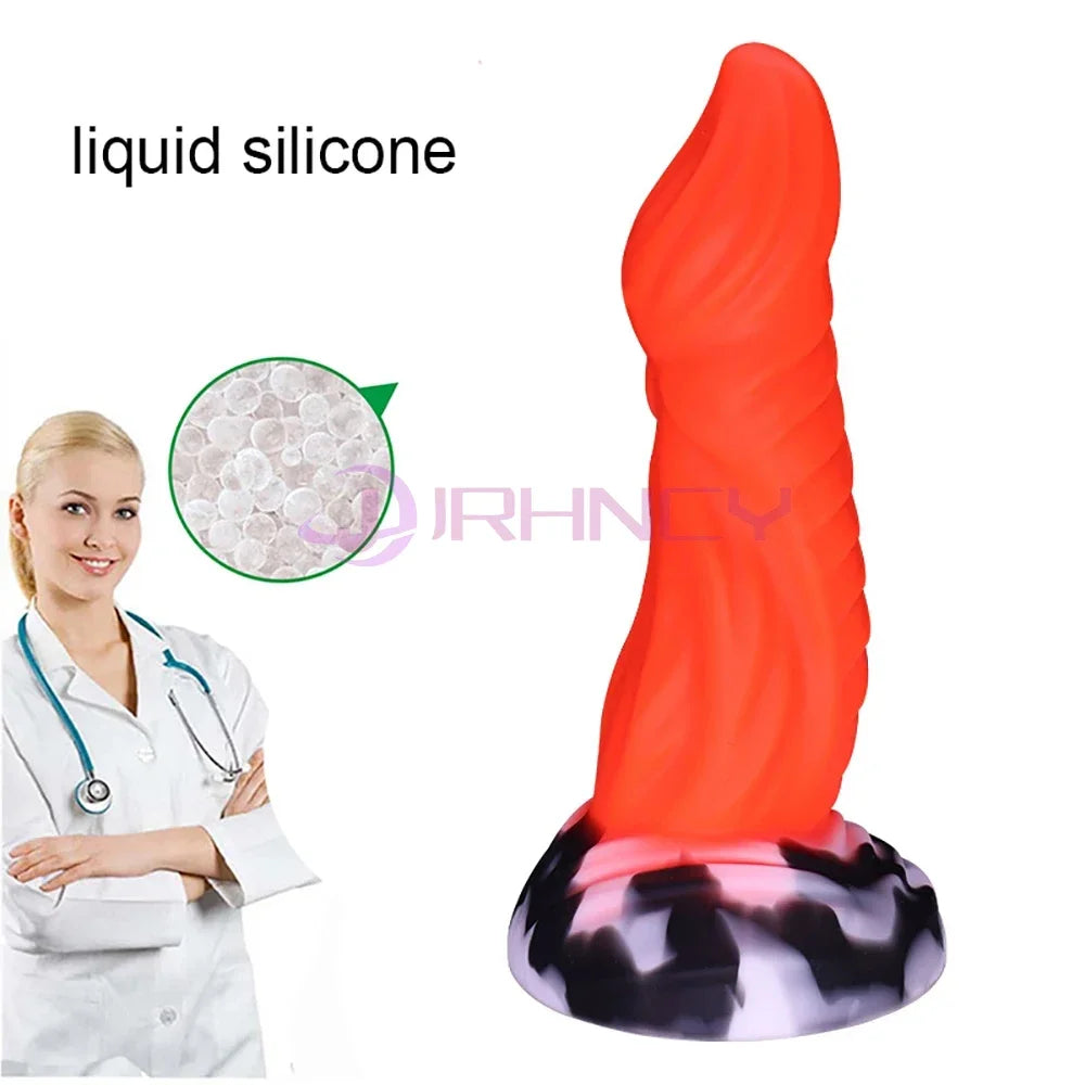 Adult Toy Dildio for Women Glow in The Dark Soft Silicone Butt Plug for Anal/G-spot Massage Masturbation Big Anal Dildo Buttplug