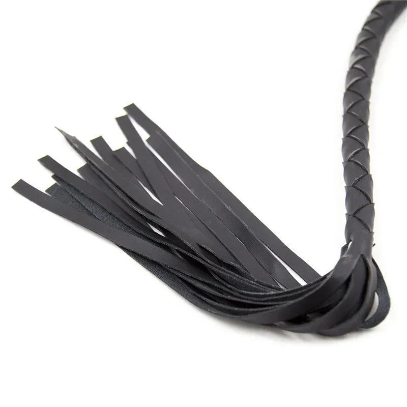 Adult products whip leather whip alternative black hand-made loose whip couple toys flirting sex supplies.