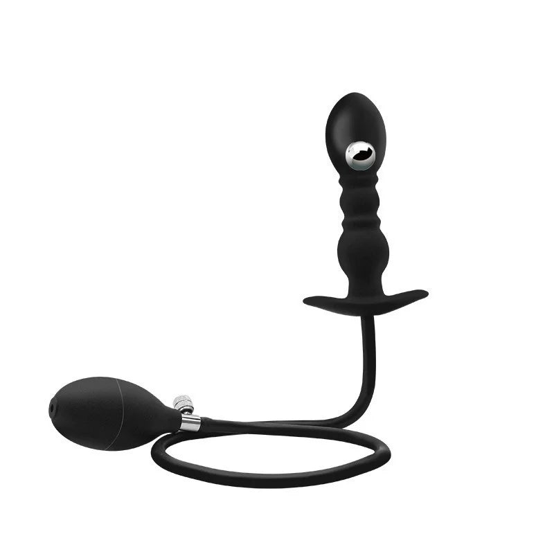 Air Inflatable Pump Plug with Steel Ball Anal Dildo Butt Plug Huge Massager Tapon Anal Dilatador BDSM Sex Toys for Women Men