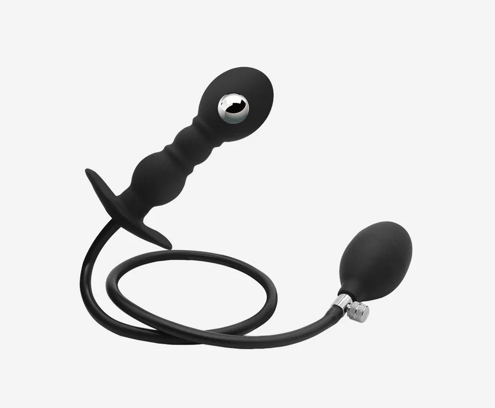 Air Inflatable Pump Plug with Steel Ball Anal Dildo Butt Plug Huge Massager Tapon Anal Dilatador BDSM Sex Toys for Women Men