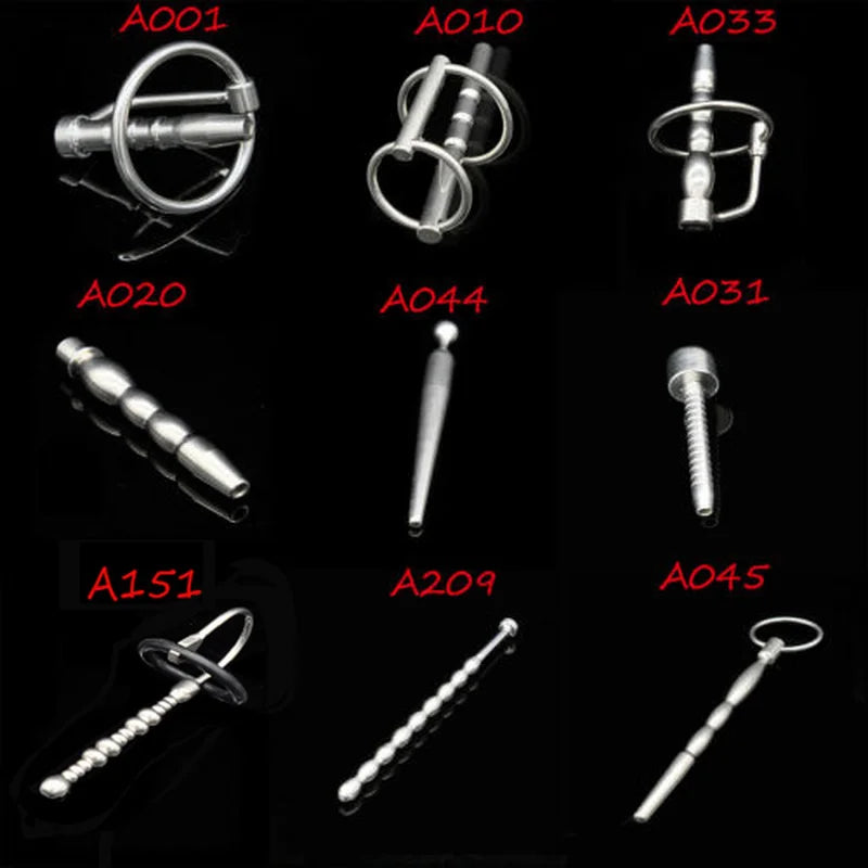 All Type Stainless Steel Penis Urethral Plug Dilator Sounds Catheter Hollow Tube Sounding Beaded Insert Rods Sex Toy for Men
