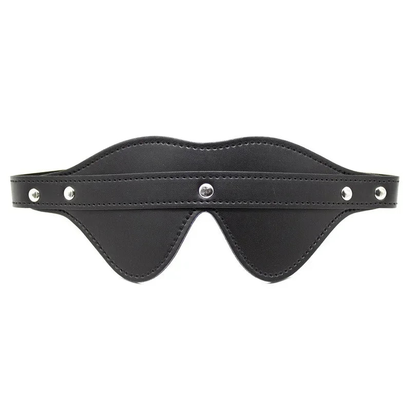 Alternative Supplies Dual-use Leather Eye Mask Sexy Black Mask Sexy Tools Seductive Flirty Mask Cover Eye Head