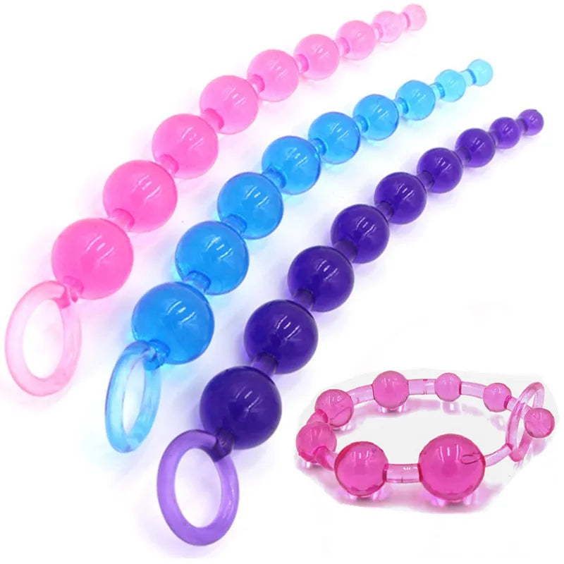 Anal Beads Sex Toys for Women Men Gay Buttplug Beads Long Butt Beads Vagina Clit Pull Ring Ball Anal Stimulator Sex Accessories