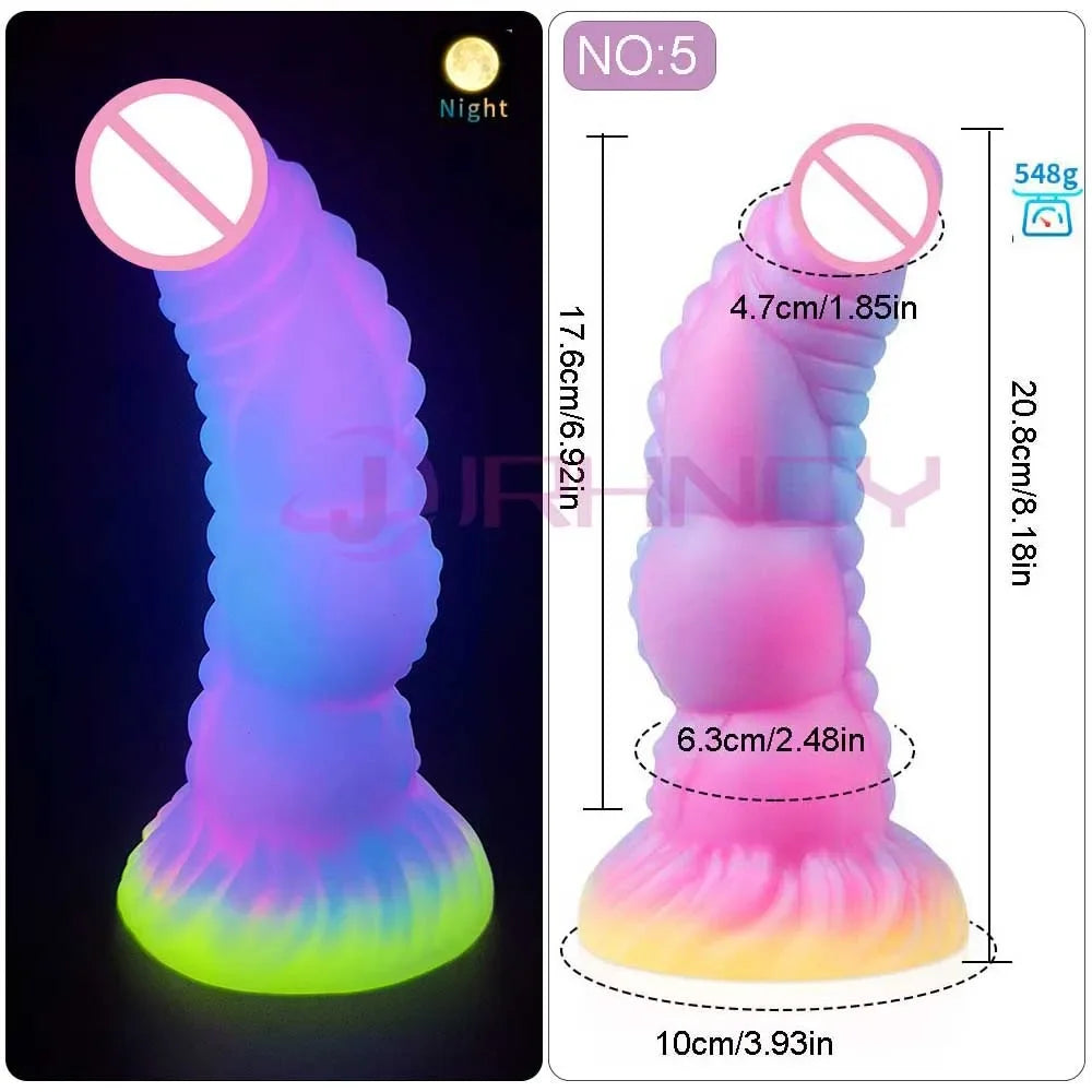 Anal Dildo Luminous Sex Toys for Women Dick Animal/Monsters Horse Dildos Silicone Soft Anal Plug Adult Sextoys Dragon Penis 18+