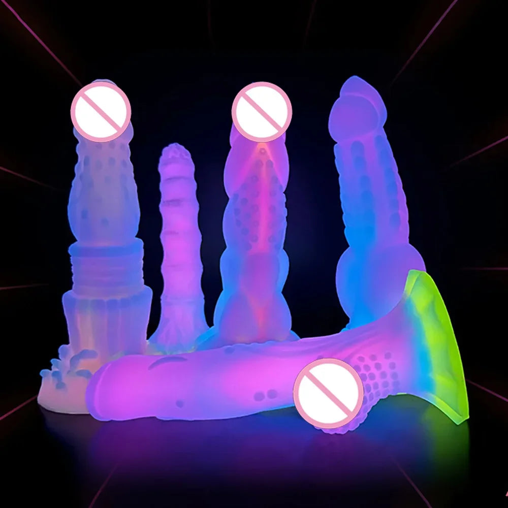 Anal Dildo Luminous Sex Toys for Women Dick Animal/Monsters Horse Dildos Silicone Soft Anal Plug Adult Sextoys Dragon Penis 18+