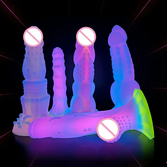 Anal Dildo Luminous Sex Toys for Women Dick Animal/Monsters Horse Dildos Silicone Soft Anal Plug Adult Sextoys Dragon Penis 18+