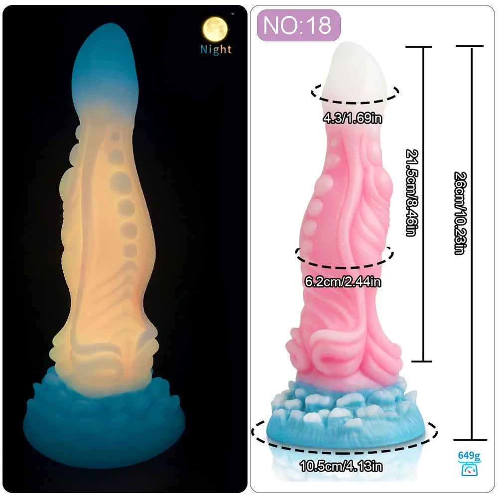 Anal Dildo Luminous Sex Toys for Women Dick Animal/Monsters Horse Dildos Silicone Soft Anal Plug Adult Sextoys Dragon Penis 18+