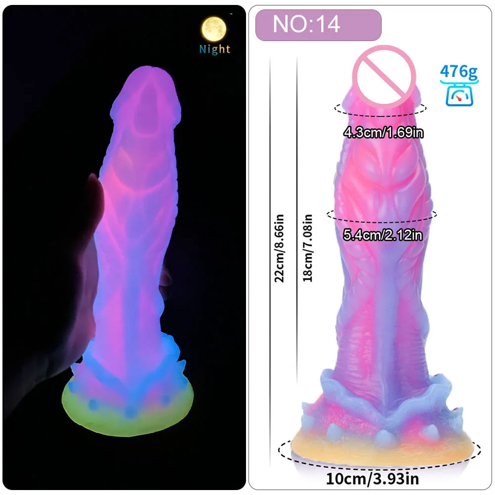 Anal Dildo Luminous Sex Toys for Women Dick Animal/Monsters Horse Dildos Silicone Soft Anal Plug Adult Sextoys Dragon Penis 18+