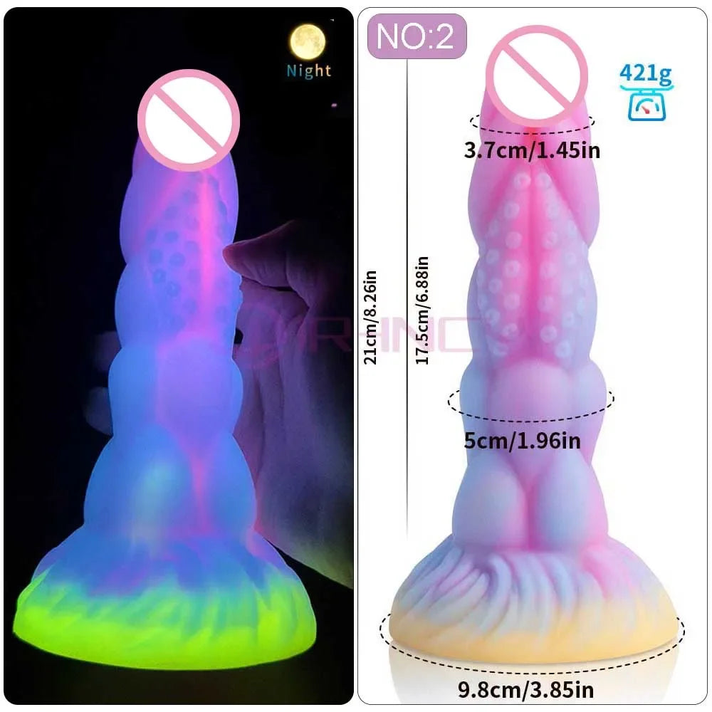 Anal Dildo Luminous Sex Toys for Women Dick Animal/Monsters Horse Dildos Silicone Soft Anal Plug Adult Sextoys Dragon Penis 18+