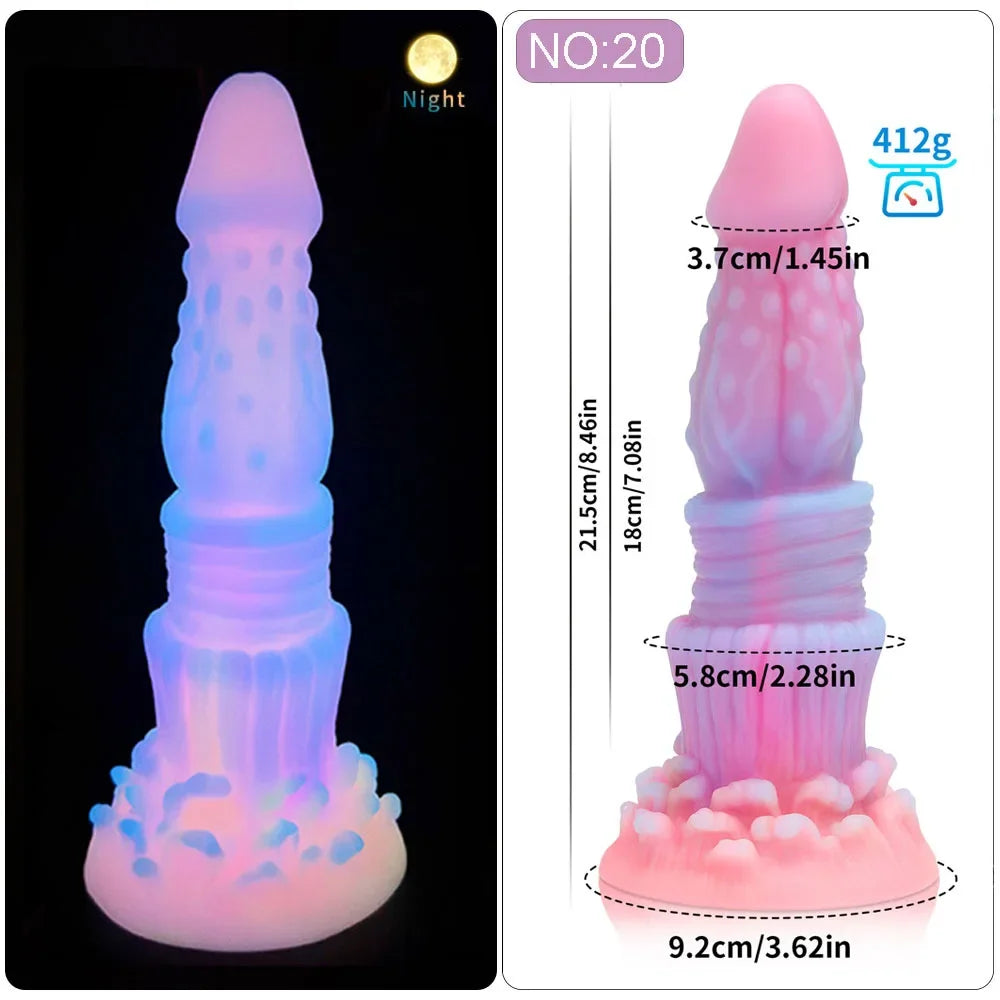 Anal Dildo Luminous Sex Toys for Women Dick Animal/Monsters Horse Dildos Silicone Soft Anal Plug Adult Sextoys Dragon Penis 18+