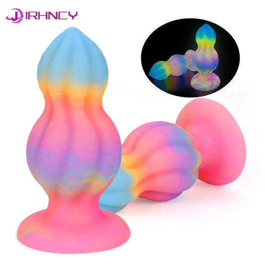 Anal Plug Cute Women Anal Dildos Silicone Butt Plug Luminous  Anal Sex Toys For Women Men Anal Dilatation Big Buttplug