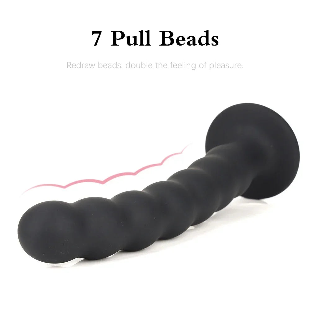 Anal Plug Prostate Massager Sex Products Vaginal Stimulator With Strong Sucker Silicone Bead Dildo Sex Toys for Man and Woman