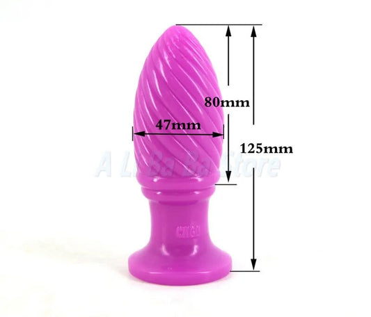 Anal Plug Screw Thread Butt Stopper Dildo,Max Dia 4.7cm Anal Toy Big Medical PVC Material Large Butt Plug,Gay Anal Ball Sex Toys