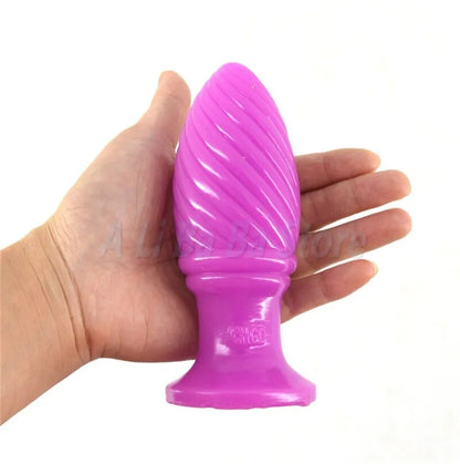 Anal Plug Screw Thread Butt Stopper Dildo,Max Dia 4.7cm Anal Toy Big Medical PVC Material Large Butt Plug,Gay Anal Ball Sex Toys