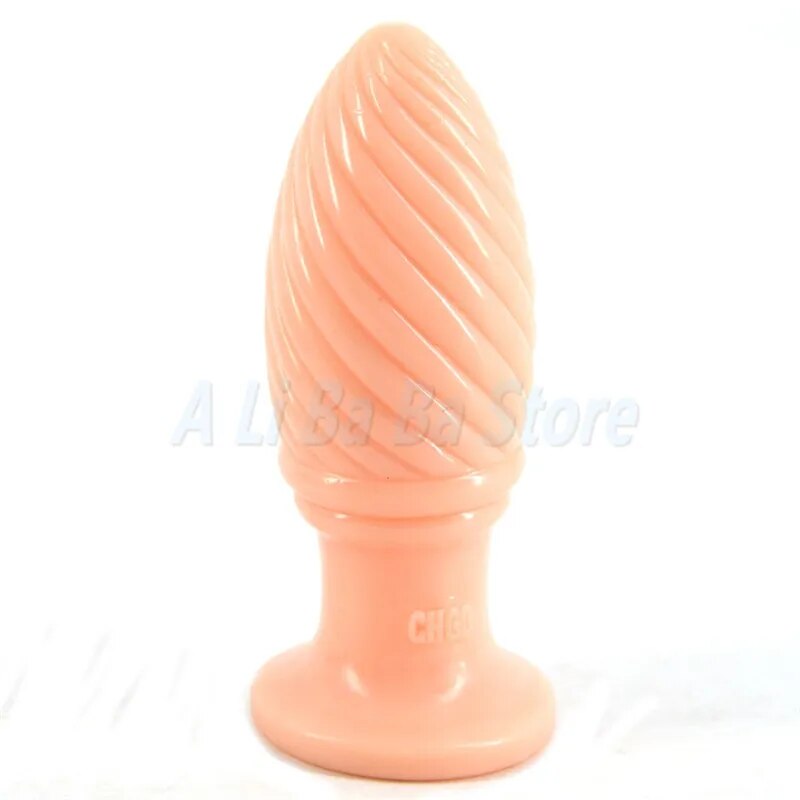 Anal Plug Screw Thread Butt Stopper Dildo,Max Dia 4.7cm Anal Toy Big Medical PVC Material Large Butt Plug,Gay Anal Ball Sex Toys