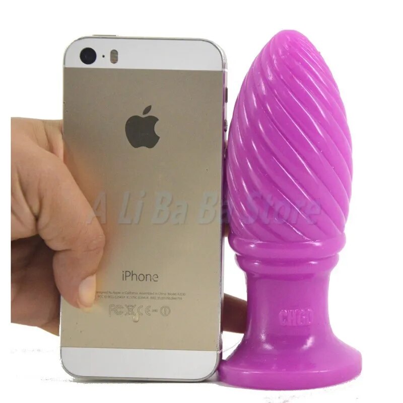 Anal Plug Screw Thread Butt Stopper Dildo,Max Dia 4.7cm Anal Toy Big Medical PVC Material Large Butt Plug,Gay Anal Ball Sex Toys