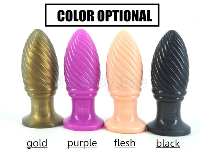 Anal Plug Screw Thread Butt Stopper Dildo,Max Dia 4.7cm Anal Toy Big Medical PVC Material Large Butt Plug,Gay Anal Ball Sex Toys