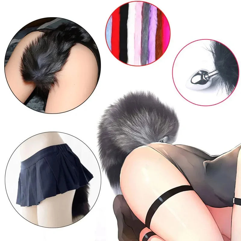 Anal Plug Sexy Fox Tail Anal Toys For Women Adult Sex Product Men Butt Plug Stainles Steel Anal Plug Sex Toys For Couple Cosplay