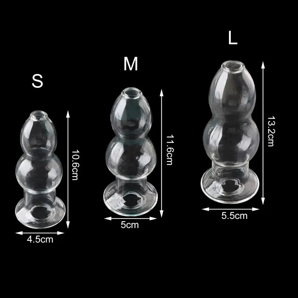 Anal Plug Smooth Fast Adaptation Rounded Tip Transparent Anal Butt Plug for Beginner