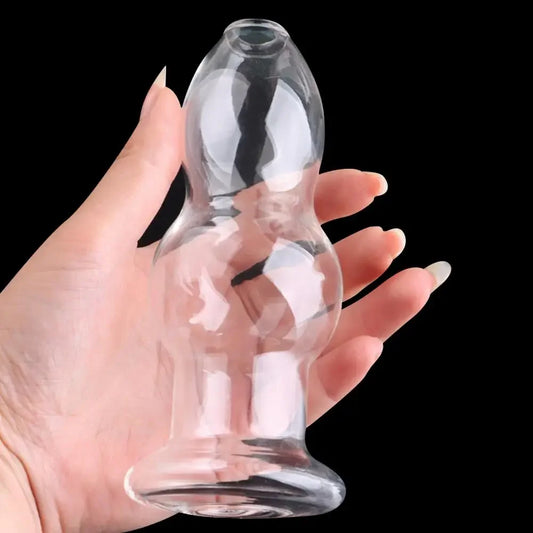 Anal Plug Smooth Fast Adaptation Rounded Tip Transparent Anal Butt Plug for Beginner