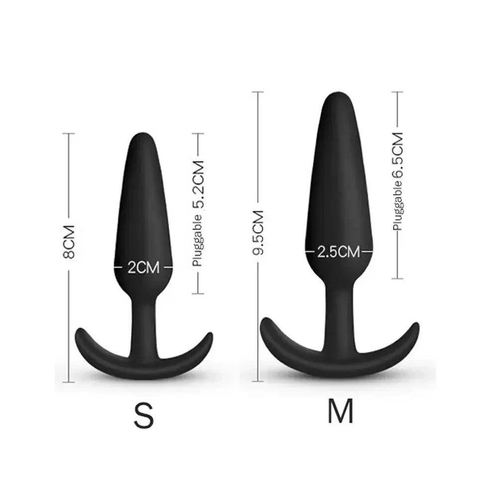 Anal Plug T-Shaped 3 Sizes Soft Silicone Anal Butt Plug Stimulator Anal Sex Toys for Men/Women Prostate Massager Trainer