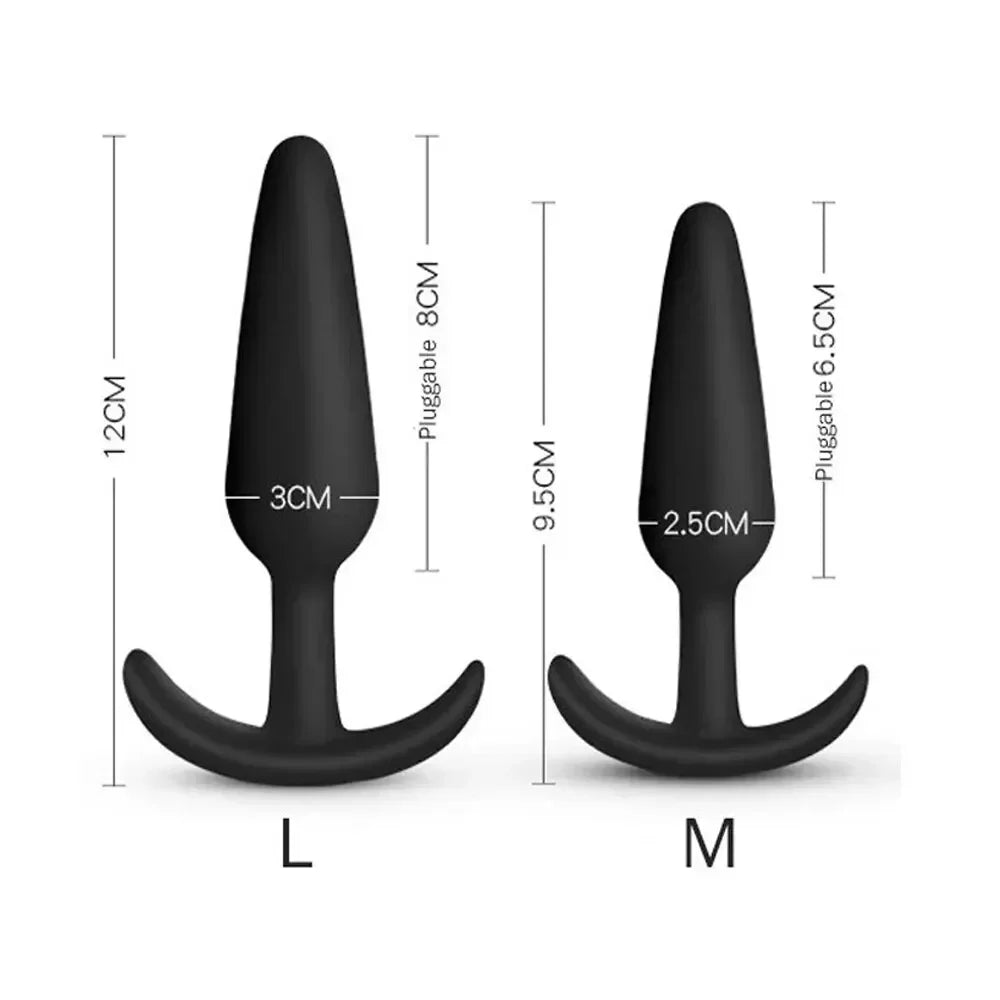 Anal Plug T-Shaped 3 Sizes Soft Silicone Anal Butt Plug Stimulator Anal Sex Toys for Men/Women Prostate Massager Trainer