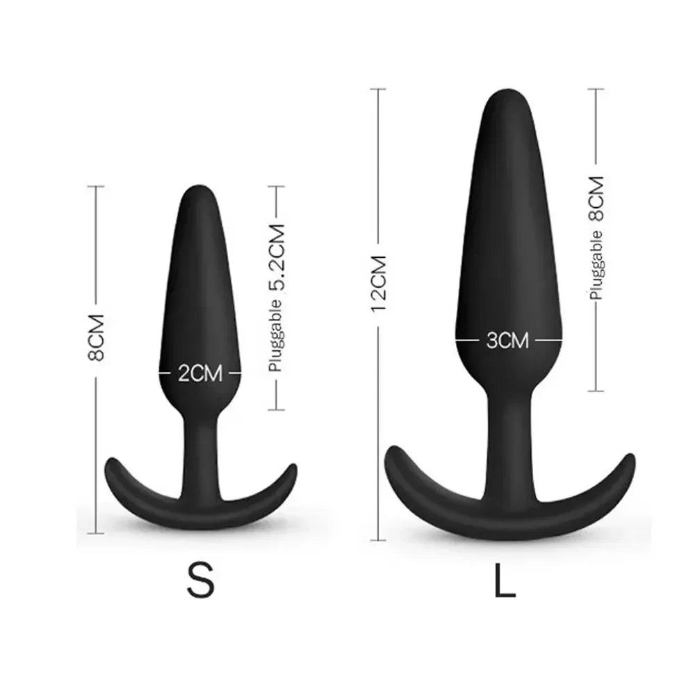 Anal Plug T-Shaped 3 Sizes Soft Silicone Anal Butt Plug Stimulator Anal Sex Toys for Men/Women Prostate Massager Trainer