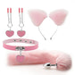 Anal Sex Toys Fox Tail Butt Plug Sexy Plush Cat Ear Headband With Bells Necklace Set Massage Sex toys For Women Couples Cosplay