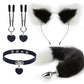 Anal Sex Toys Fox Tail Butt Plug Sexy Plush Cat Ear Headband With Bells Necklace Set Massage Sex toys For Women Couples Cosplay