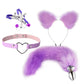 Set of Fox Tail Butt Plug Sexy Plush Cat Ear Headband Necklace