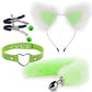 Set of Fox Tail Butt Plug Sexy Plush Cat Ear Headband Necklace