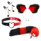 Set of Fox Tail Butt Plug Sexy Plush Cat Ear Headband Necklace