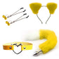 Set of Fox Tail Butt Plug Sexy Plush Cat Ear Headband Necklace