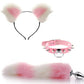 Set of Fox Tail Butt Plug Sexy Plush Cat Ear Headband Necklace