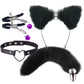 Set of Fox Tail Butt Plug Sexy Plush Cat Ear Headband Necklace