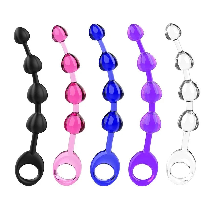 Anal Stimulator Ball Beads Butt Plug Masturbation Crystal Sex Toy for Beginners Man Women Couples Anus Masturbator  Massager