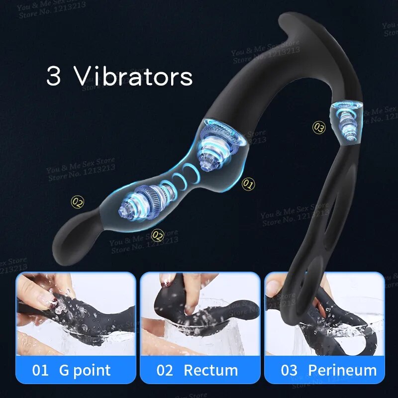 Vibrator Massager Penis Ring Anal Plug