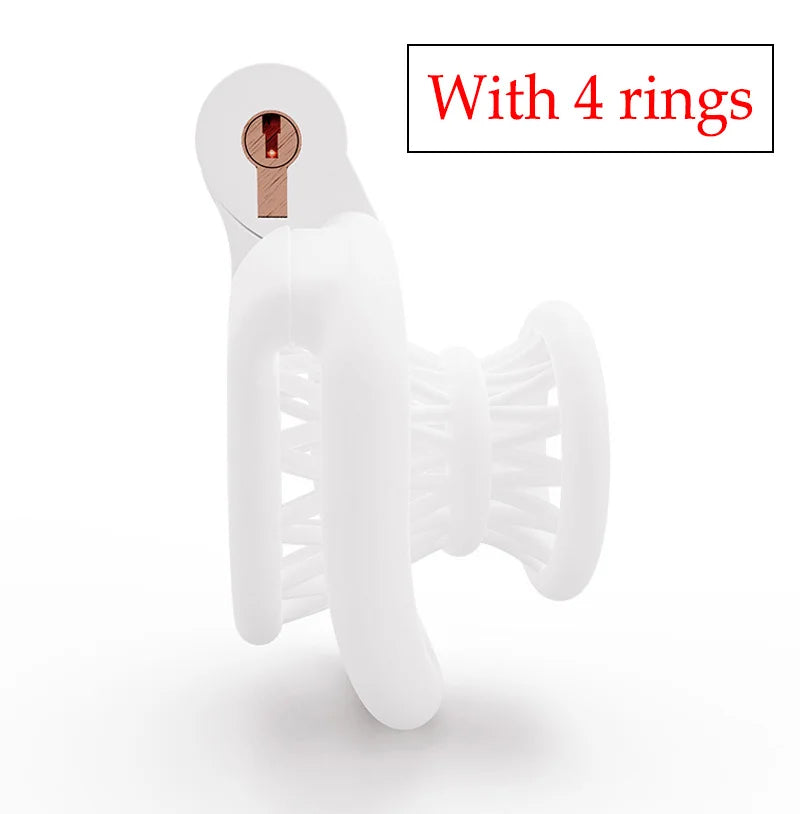 BDSM 2024 Pink Inverted Chastity Cage With 4 Size Cock ring For Man Brutal Adult Games Sissy Penis Ring Adult Erotic Sex Toy 18+