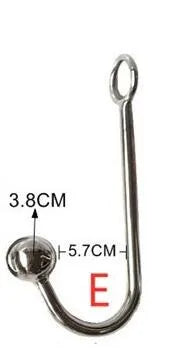 BDSM Bondage Ball Anal Hook Metal Stainless Steel Hook Plugs Restraint Neck Collar Slave Cotton Rope Sex Toy for Couple