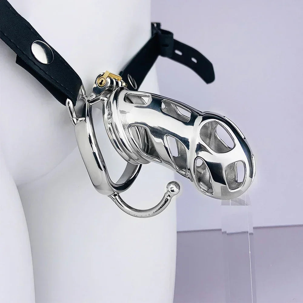 BDSM Bondage Male Penis Lock Chastity Cage Cock Cage Penis Sleeve Cockrings Breathable Penis Fetish Restrain Sex Toys for Men18+