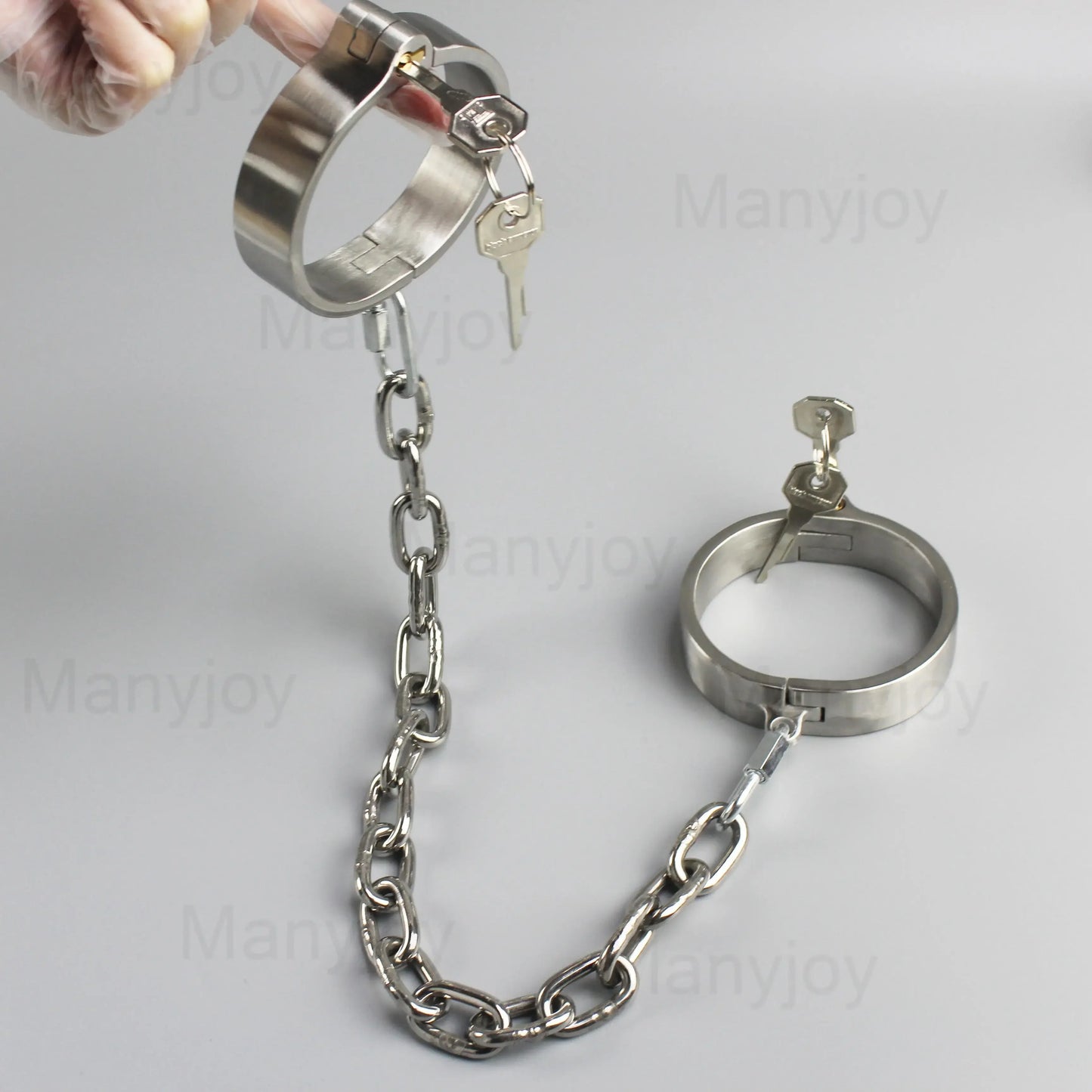 BDSM Bondage Stainless Steel Handcuff Wrist Metal Cuffs Binding Bolt Lock Gay  Slave Restraints Sex Toys for Female Male