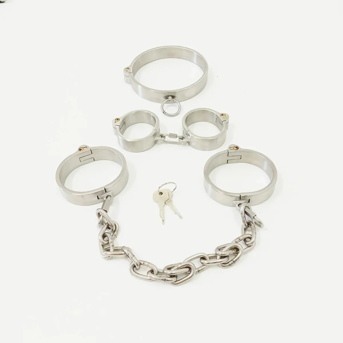 BDSM Bondage Stainless Steel Handcuff Wrist Metal Cuffs Binding Bolt Lock Gay  Slave Restraints Sex Toys for Female Male